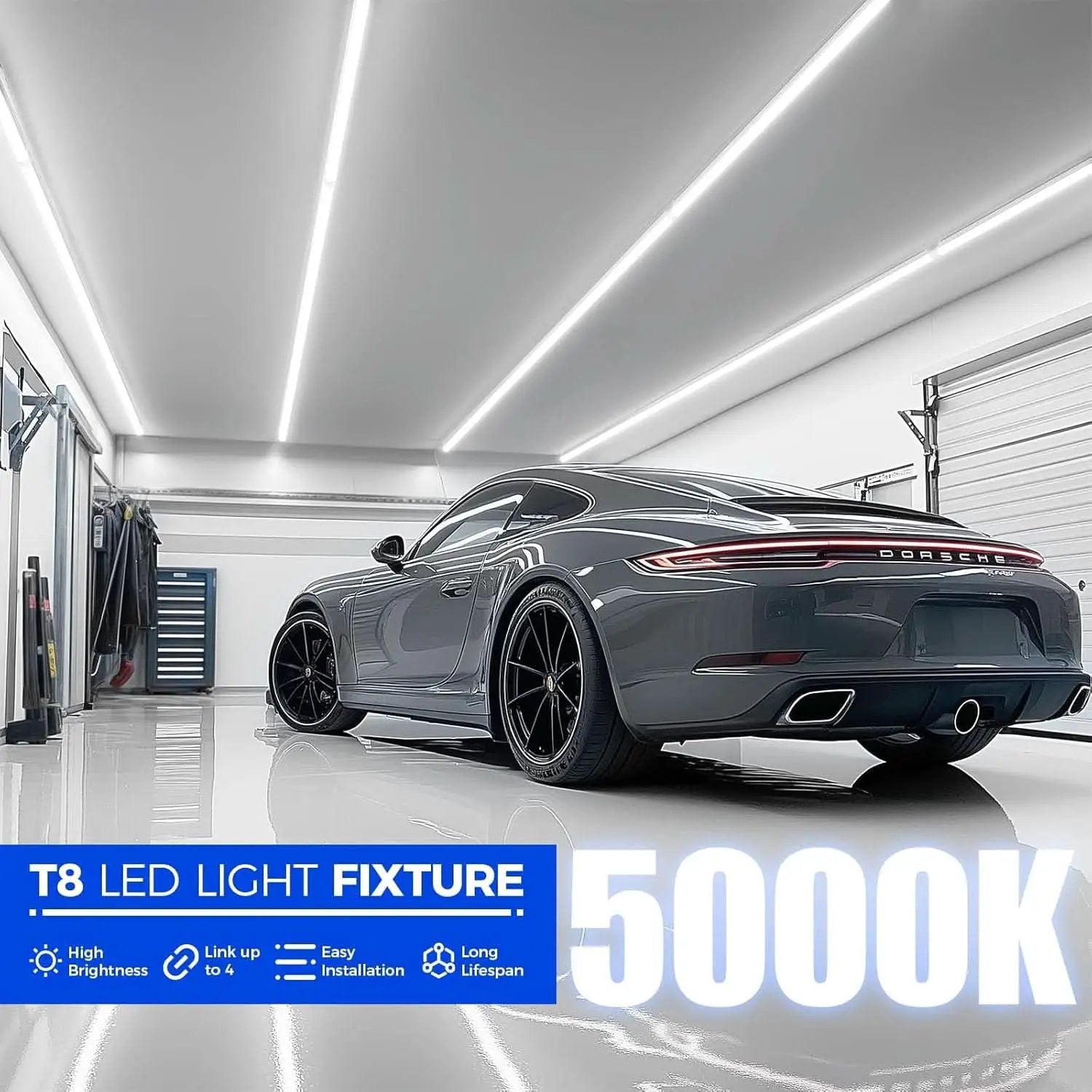 8ft LED Shop Light 10000 Lumens Daylight 5000K Linkable from PriceLows™