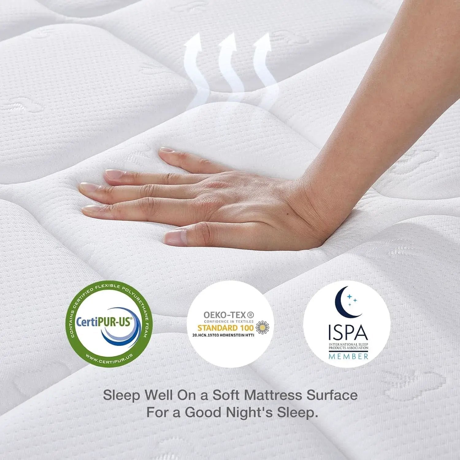 Queen Hybrid Mattress 12 Inch Soft Pillow Top Comfort from PriceLows™