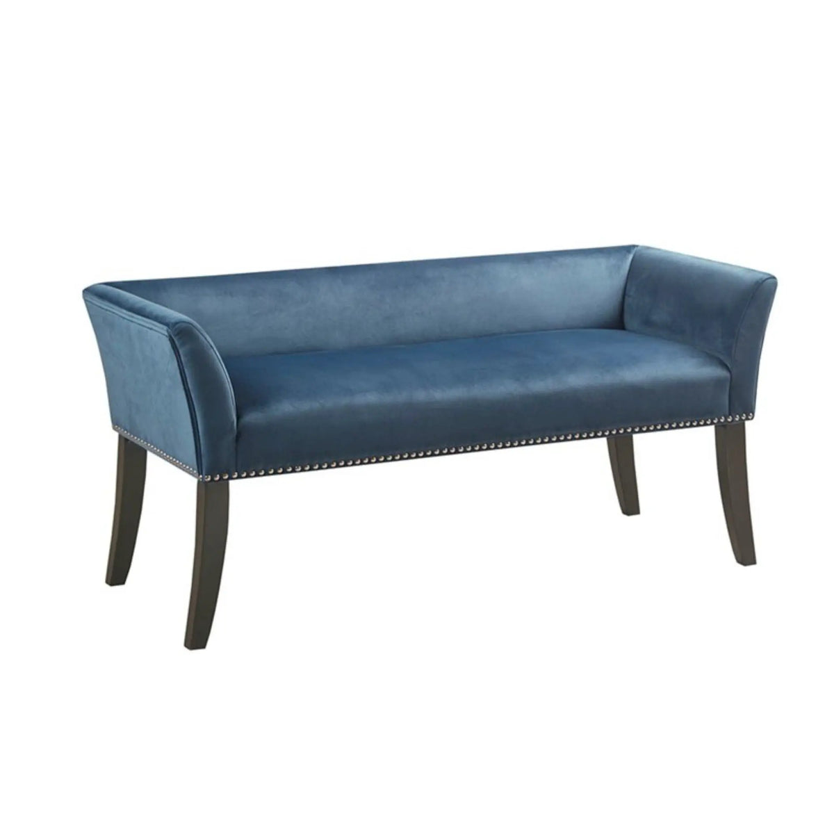 Welburn Upholstered Bench | Padded Low Back | Flared Arms | High-Density Foam And Fiber Fill