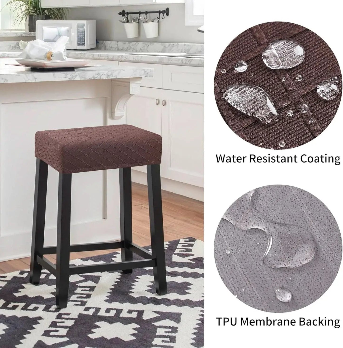 Rectangular Waterproof Stretch Bar Stool Covers 2 Pack from PriceLows™