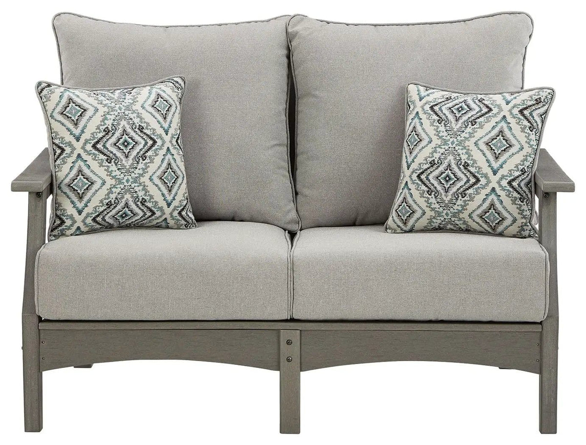 Visola Loveseat With Cushion | 54 x 32.5 x 37 in | Polyester & Fabric | Gray