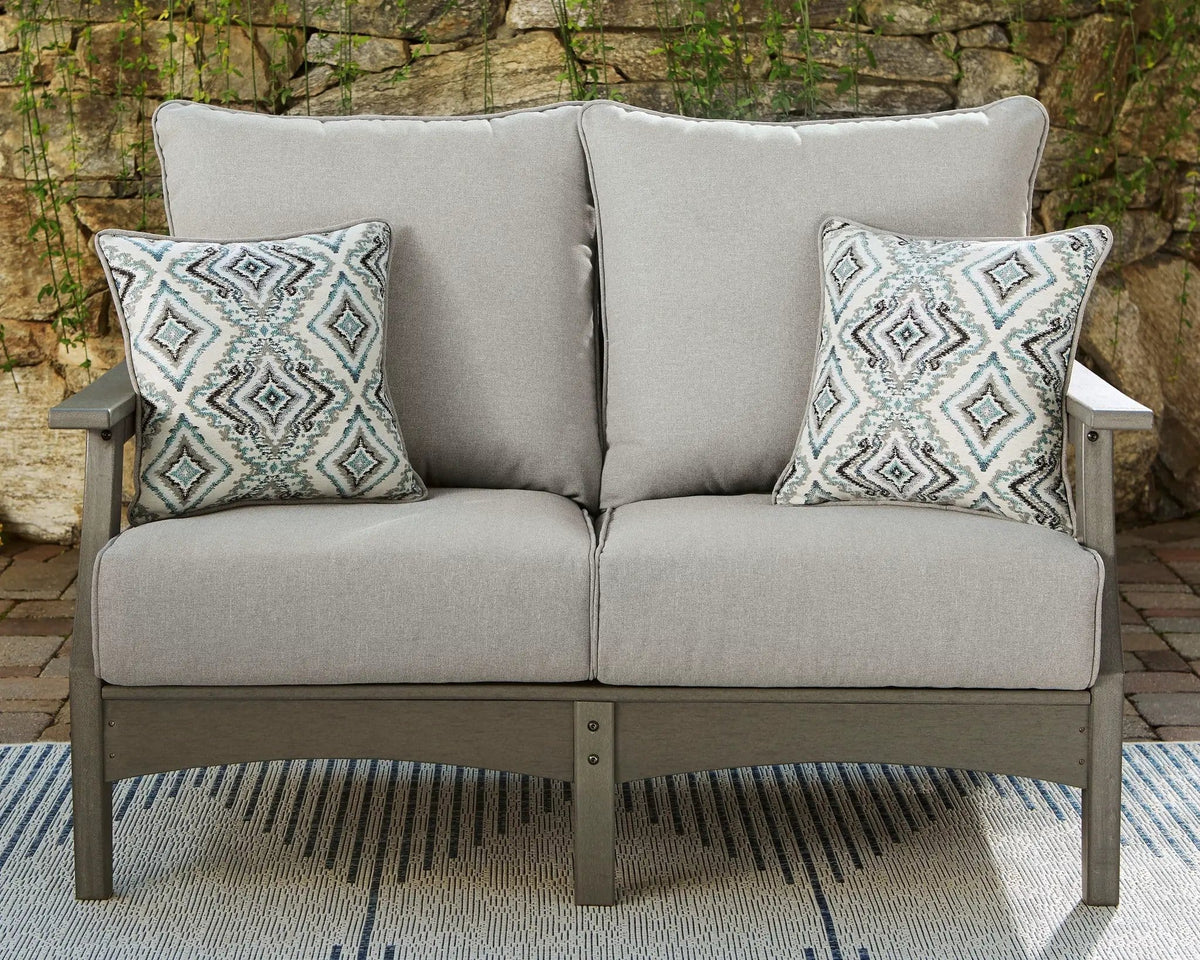 Visola Loveseat With Cushion | 54 x 32.5 x 37 in | Polyester & Fabric | Gray