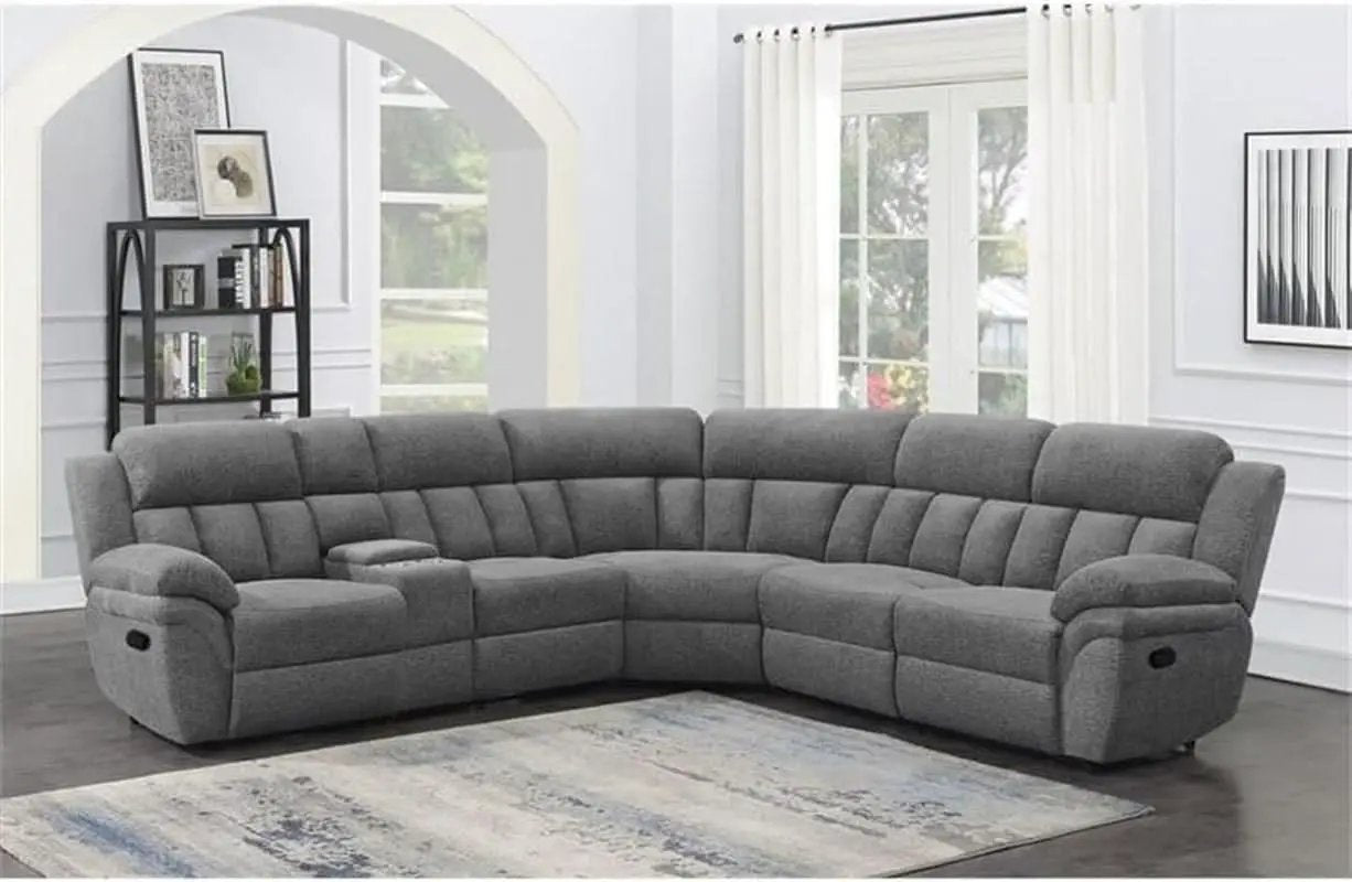 Bahrain 6 Piece Charcoal Motion Sectional Sofa Living Room from PriceLows™