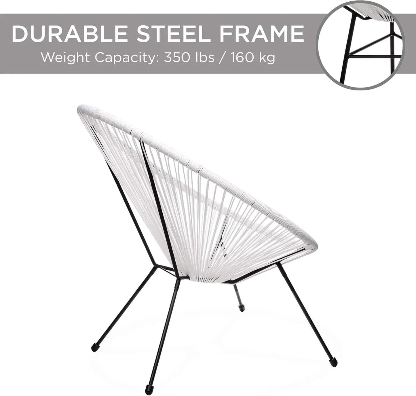 Acapulco White All-Weather Outdoor 3-Piece Patio Set from PriceLows™