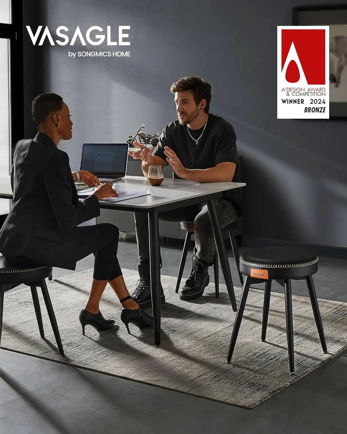 Dining Chairs Ink Black 19 Inch Tall Set Of 2 Sturdy from PriceLows™