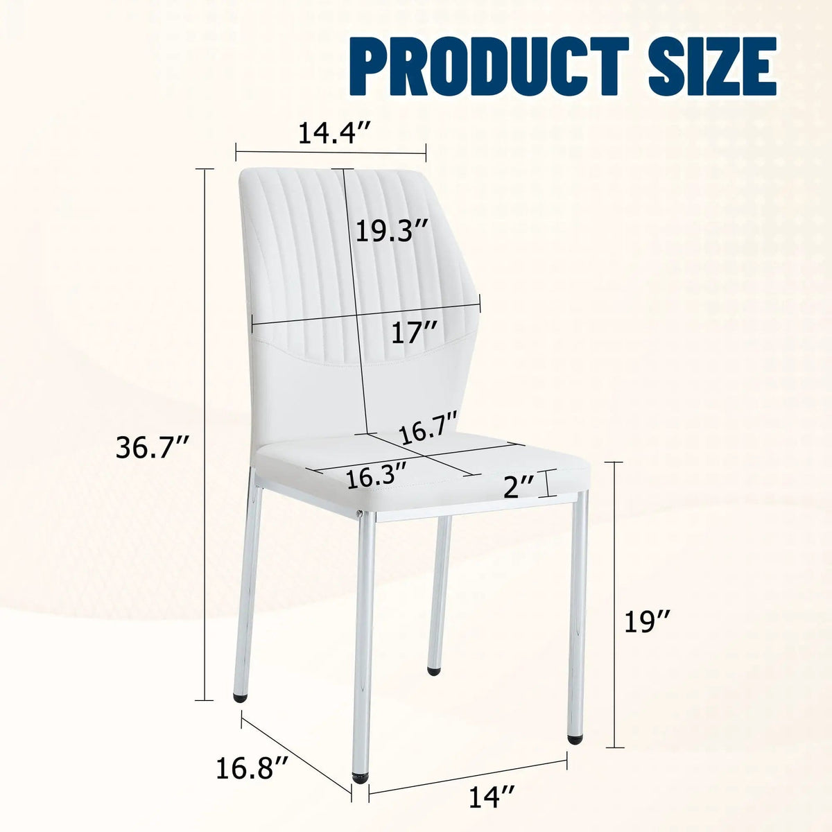 Luxury Simple High Resilience Dining Chair With Metal Legs Chair Set | 2 Pieces | Metal & Ceramic | Dining Room