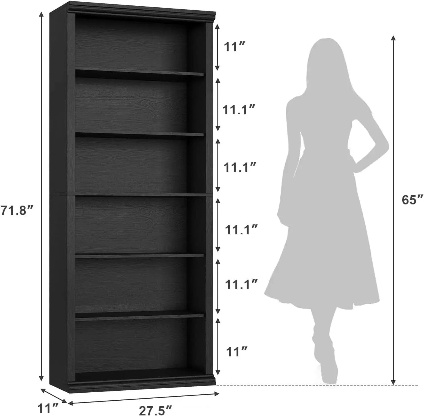 28 Inch Wide Tall Bookcase With Six Tiers For Home Office Storage For Living Room Organization from PriceLows™
