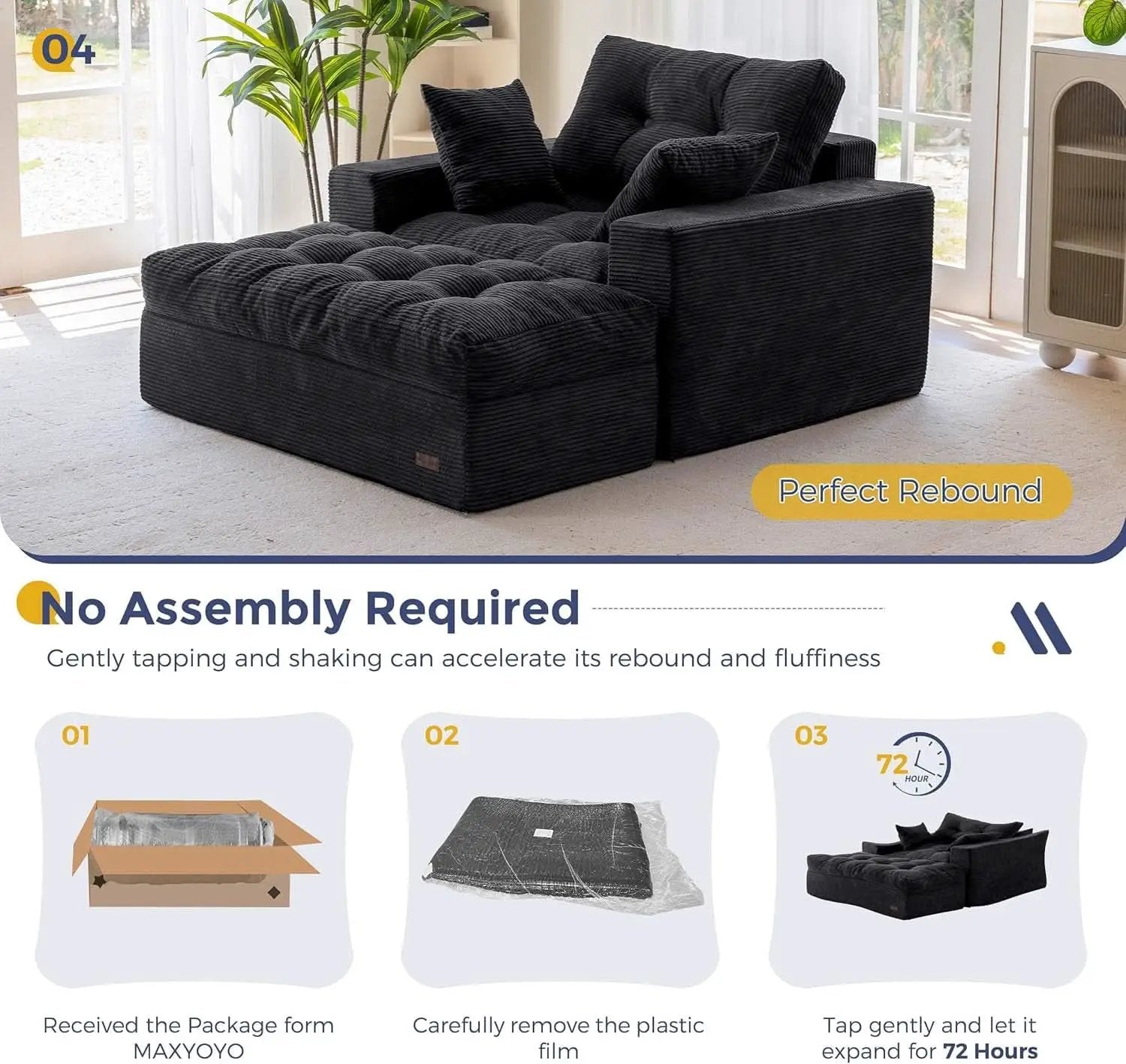 Black Luxurious Modular Sectional Sofa With Chaise from PriceLows™