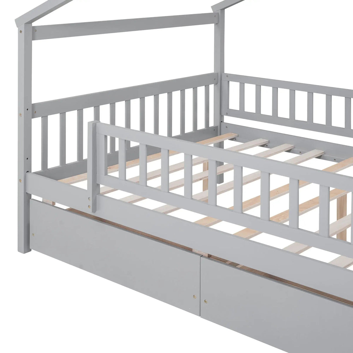 Kids House Bed With 2 Drawers | Sky Roof Design | Classic House Shape | 62.9 Inch Height
