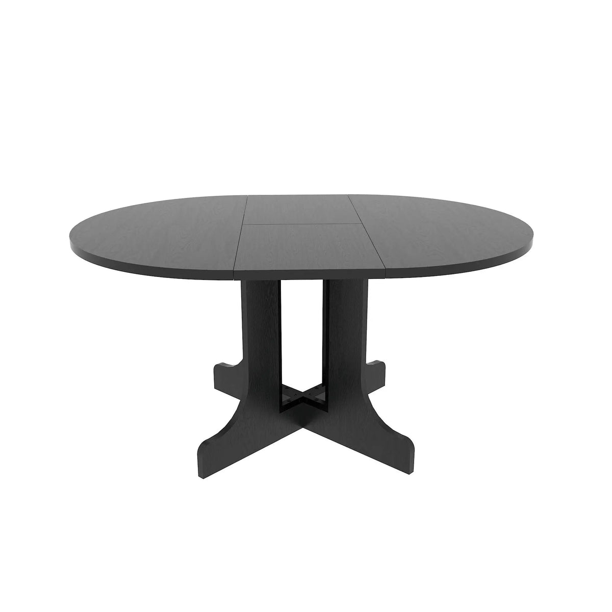 Expandable Farmhouse Dining Table | 59 Inch Width | Removable Leaf | Trestle X-Shaped Base