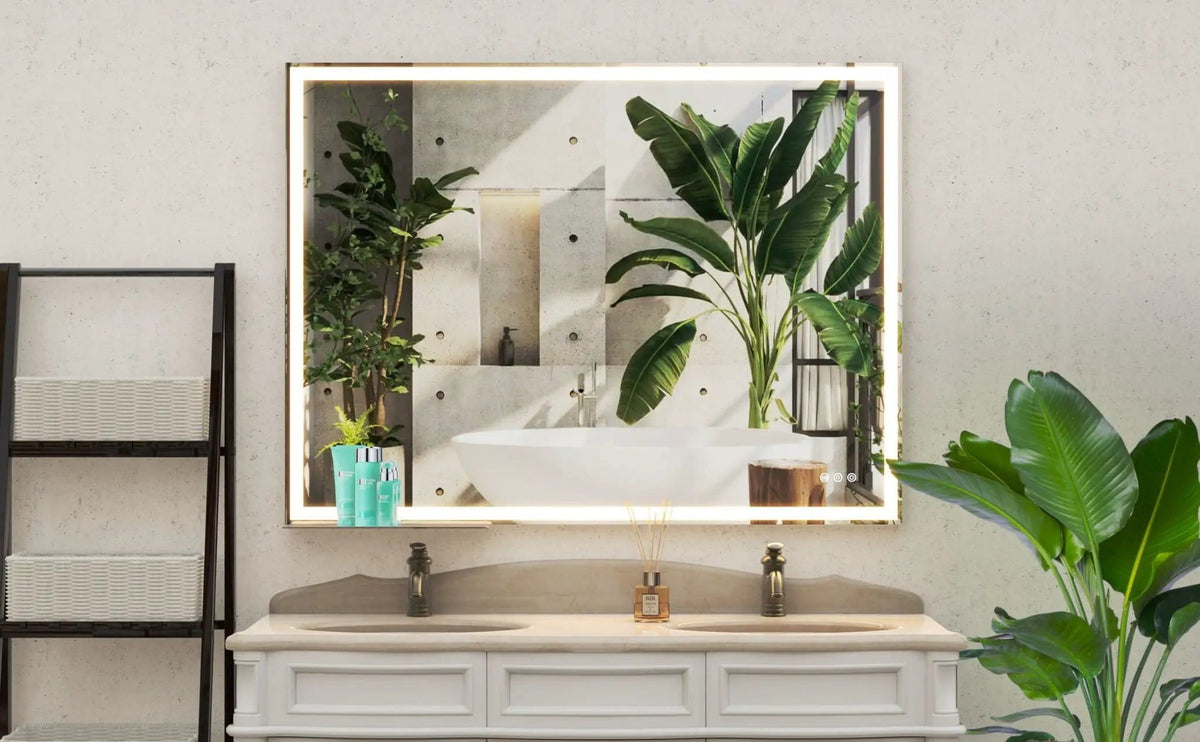 LED Bathroom Vanity Mirror Wall Mounted Adjustable / Warm / Natural Lights Anti-Fog | 3 Pieces | Bathroom Furniture | Bathroom