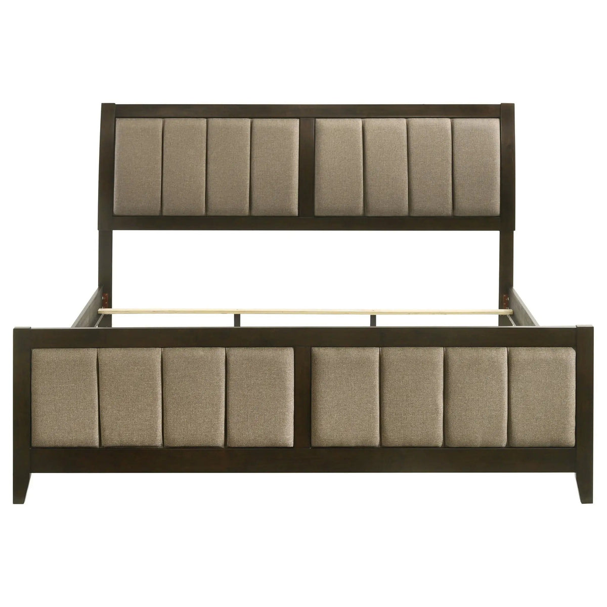 Wilkes 51-inch Upholstered Eastern King Bed Dark Cocoa | 79.25 x 86.5 x 50.5 in | Fabric | Bedroom