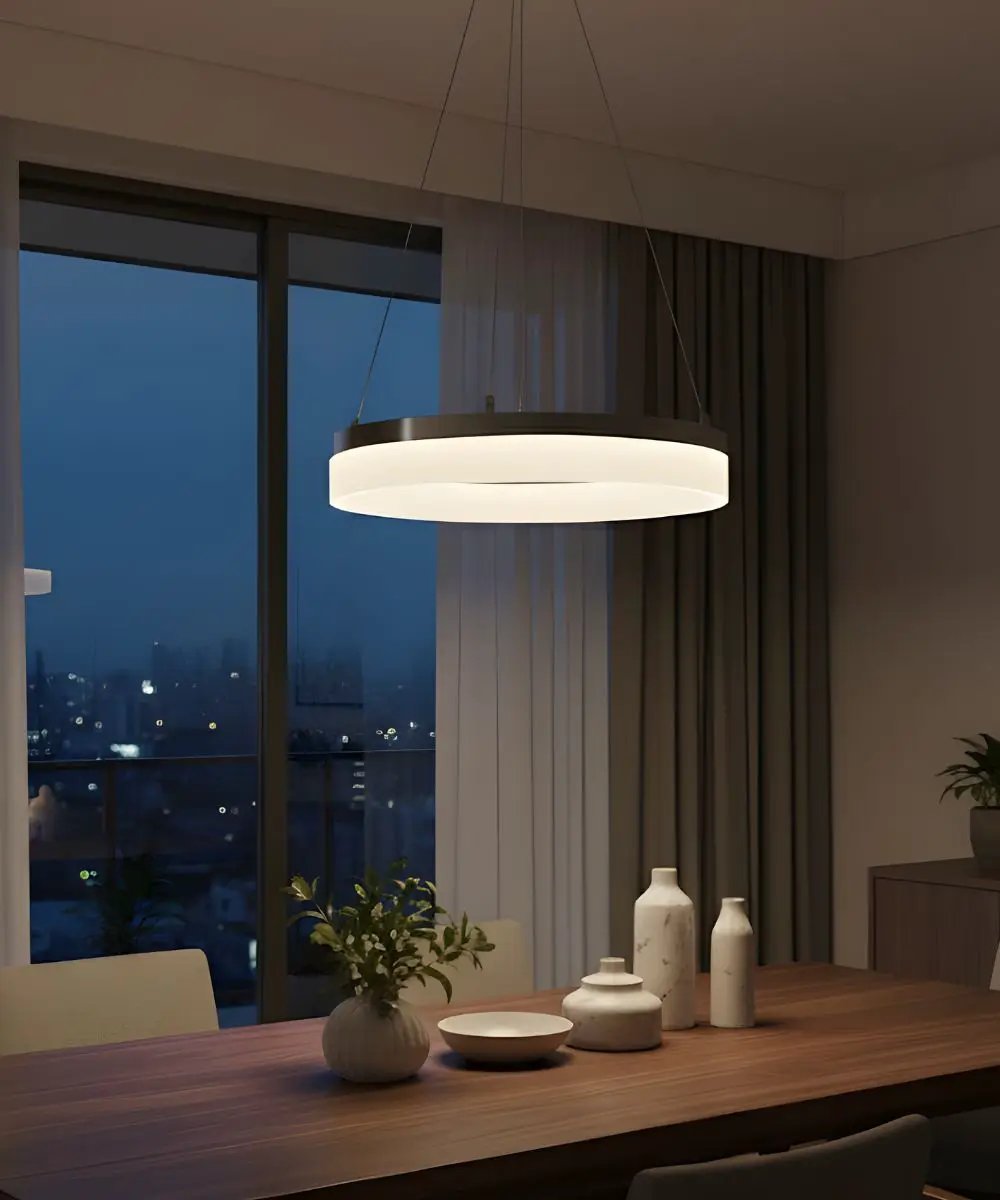 Round Edge Lit Chandelier | 16 Inch Width | 1 Light | Brushed Nickel