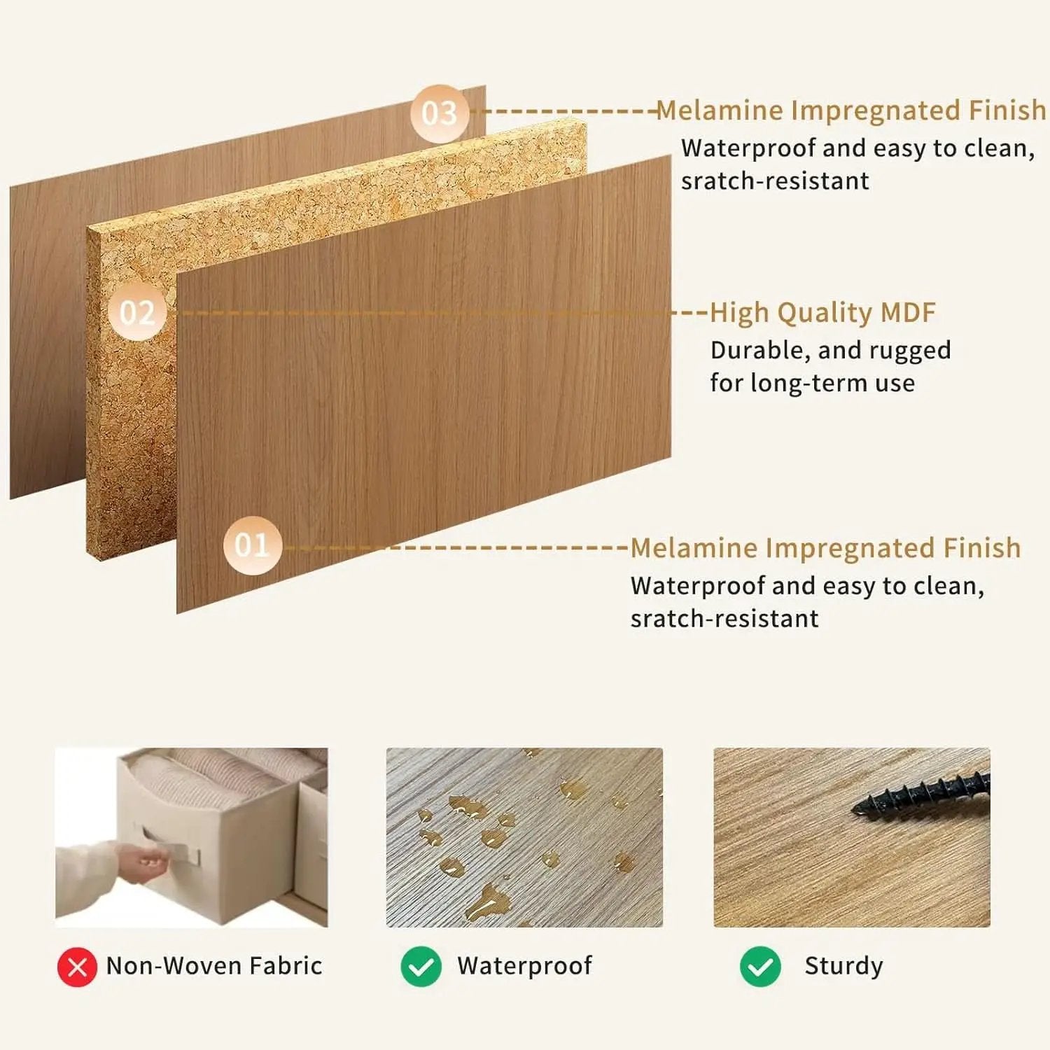 SixtyThreeInch Dresser With Deep Drawers NaturalFinish from PriceLows™