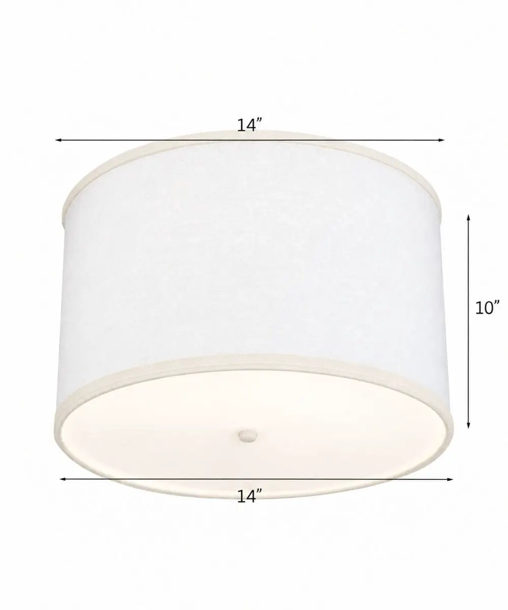 Ceiling Light Conversion Kit | 14 Inch Width | White Fabric Drum Shade