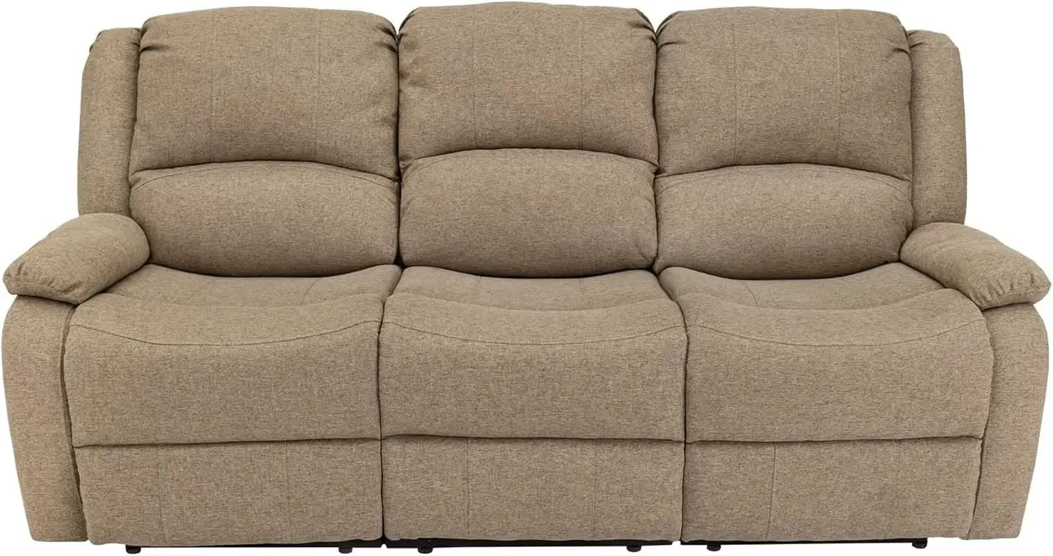 Charles 80In Triple Recliner RV Sofa Oatmeal Zero Wall from PriceLows™
