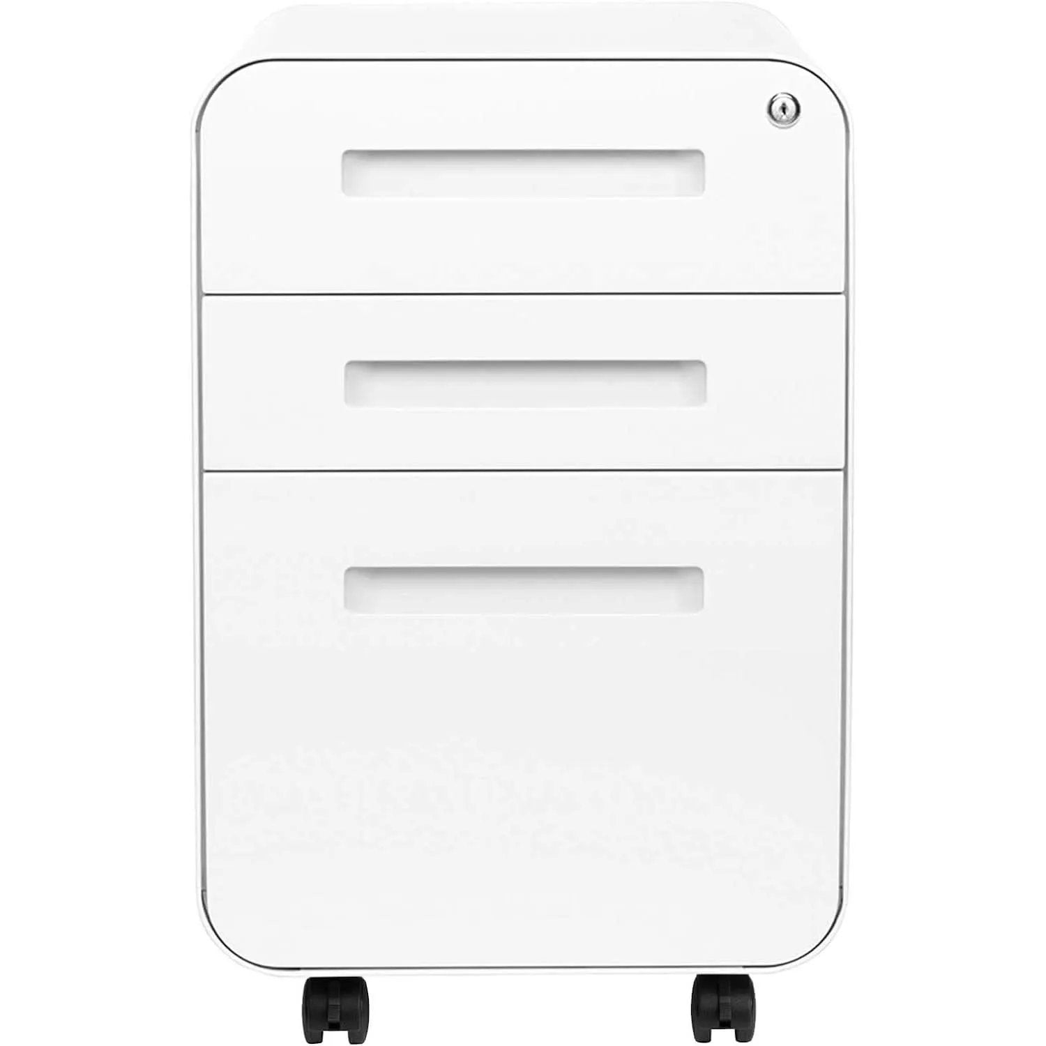 White Filing Cabinet With Lock And Wheels For Office from PriceLows™