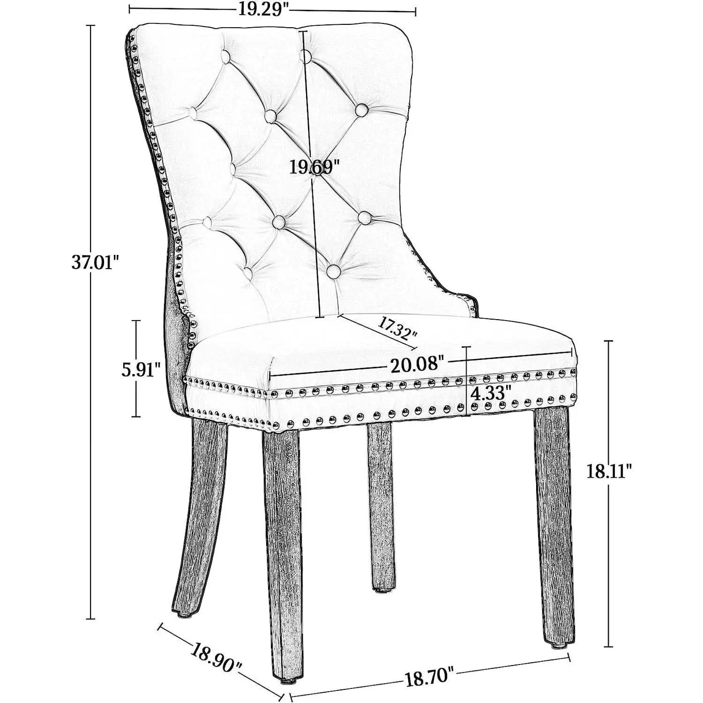 Tufted Velvet Dining Chairs Set of 4 With Acrylic Legs from PriceLows™