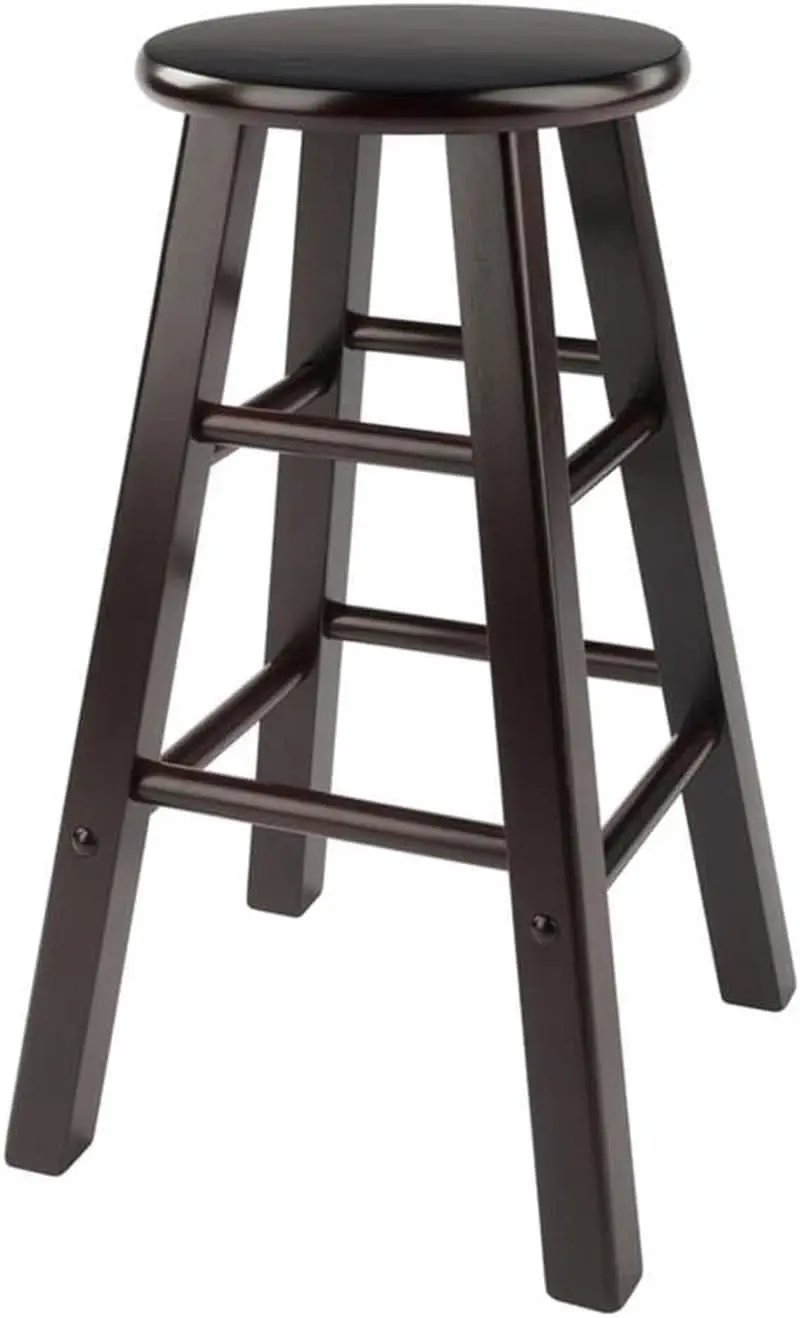 Espresso Counter Stool Set 2 Piece Solid Wood 24 Inch from PriceLows™