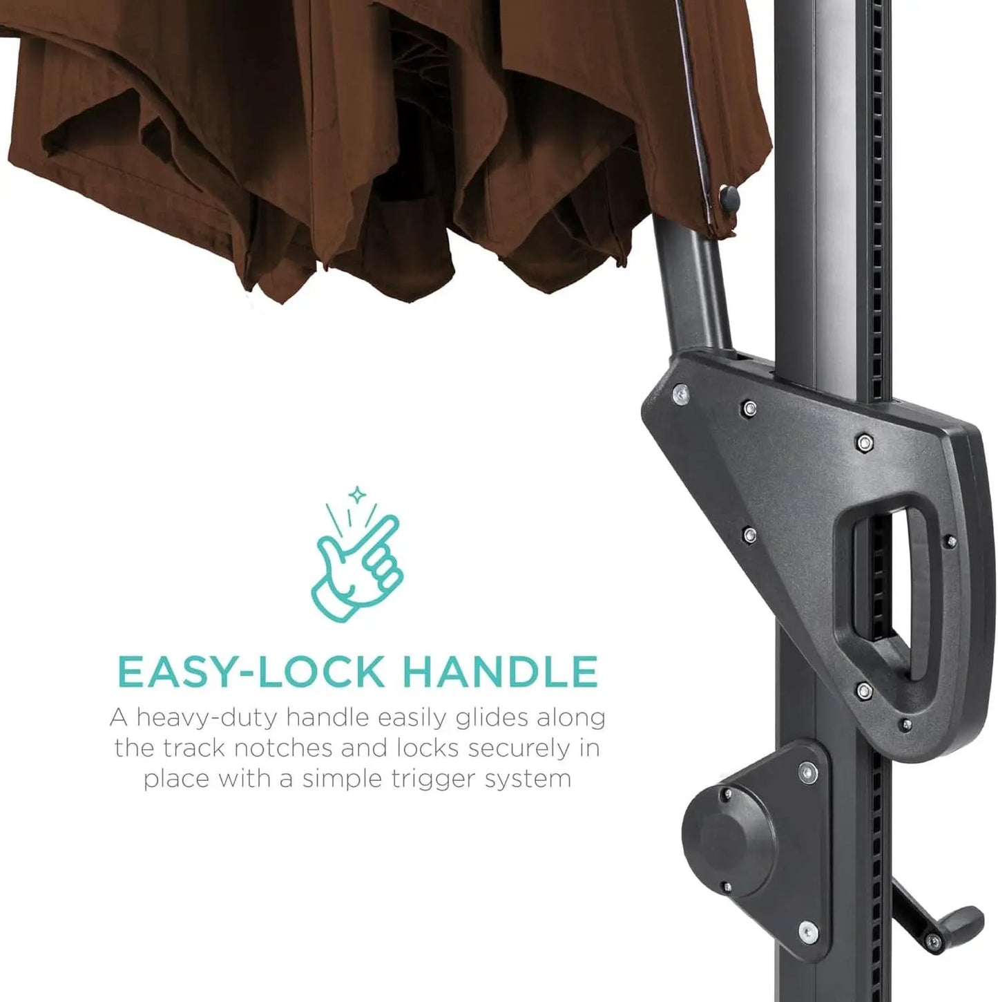 10Ft Solar LED Cantilever Patio Umbrella With 360 Degree Rotation And Integrated Lights from PriceLows™