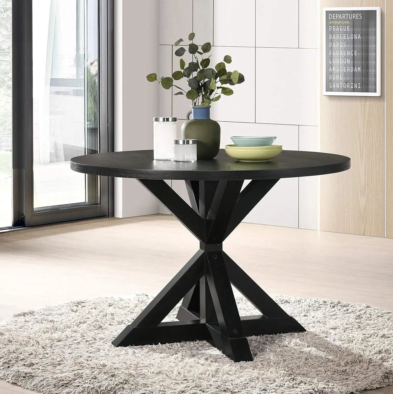 Ebony Five Piece Cross Buck Timbercrafted Dining Set from PriceLows™