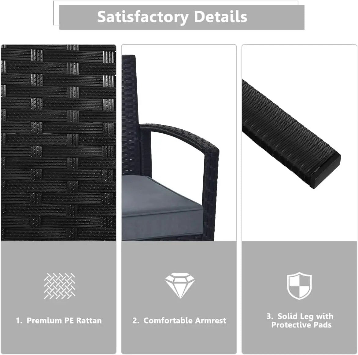 4 Piece Patio Rattan Furniture Set With Glass Coffee Table from PriceLows™