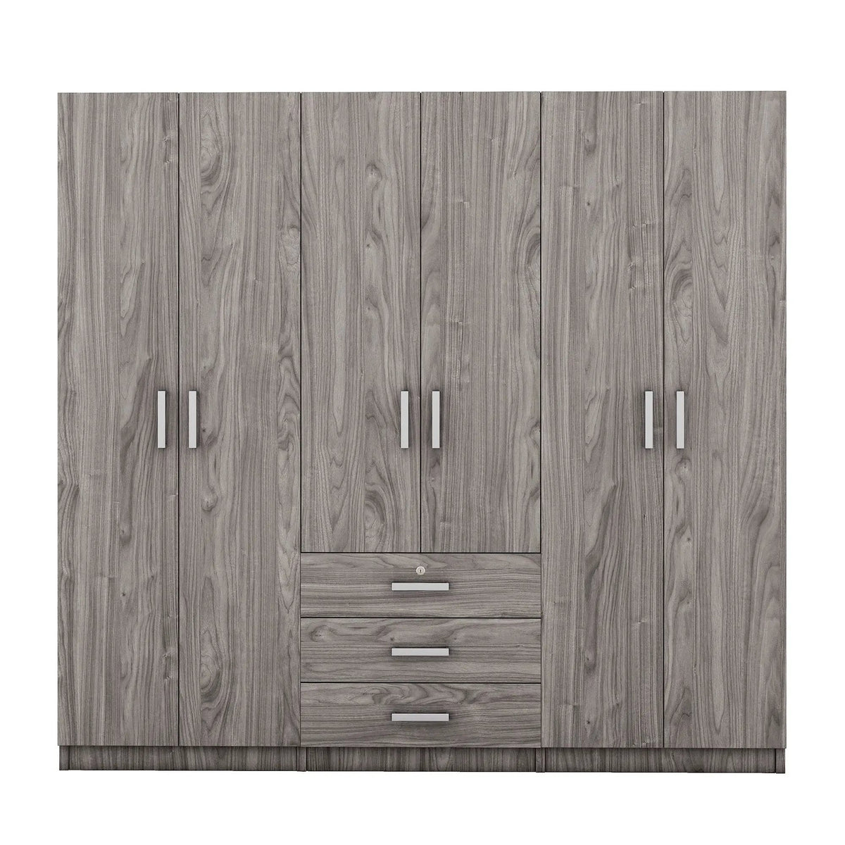 6 Door Wardrobe | Bedroom Storage | Big Drawers | 70.9 Inch Width