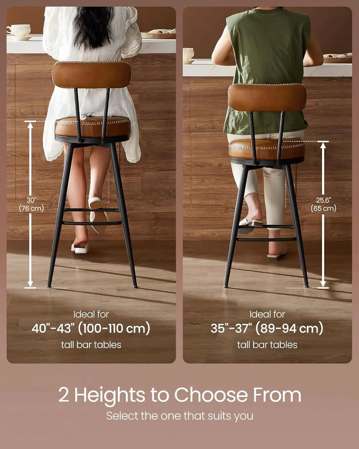 Swivel Bar Stools Set of Two for Kitchen from PriceLows™