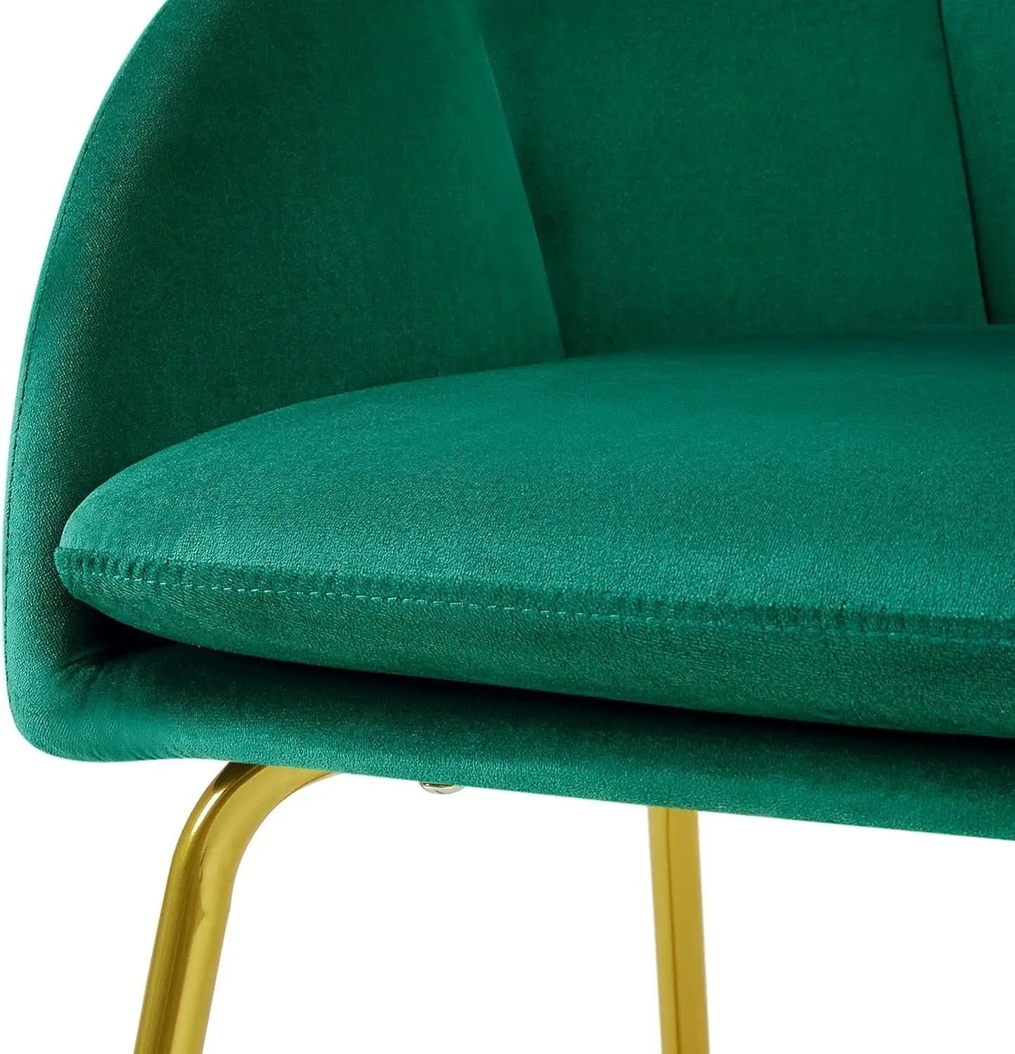 Flower Velvet Vanity Chair Green Upholstery With Gold Legs from PriceLows™