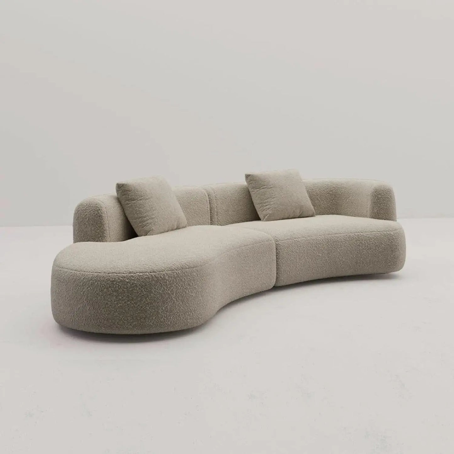 Light Coffee Curved Sectional Sofa For Living Room from PriceLows™