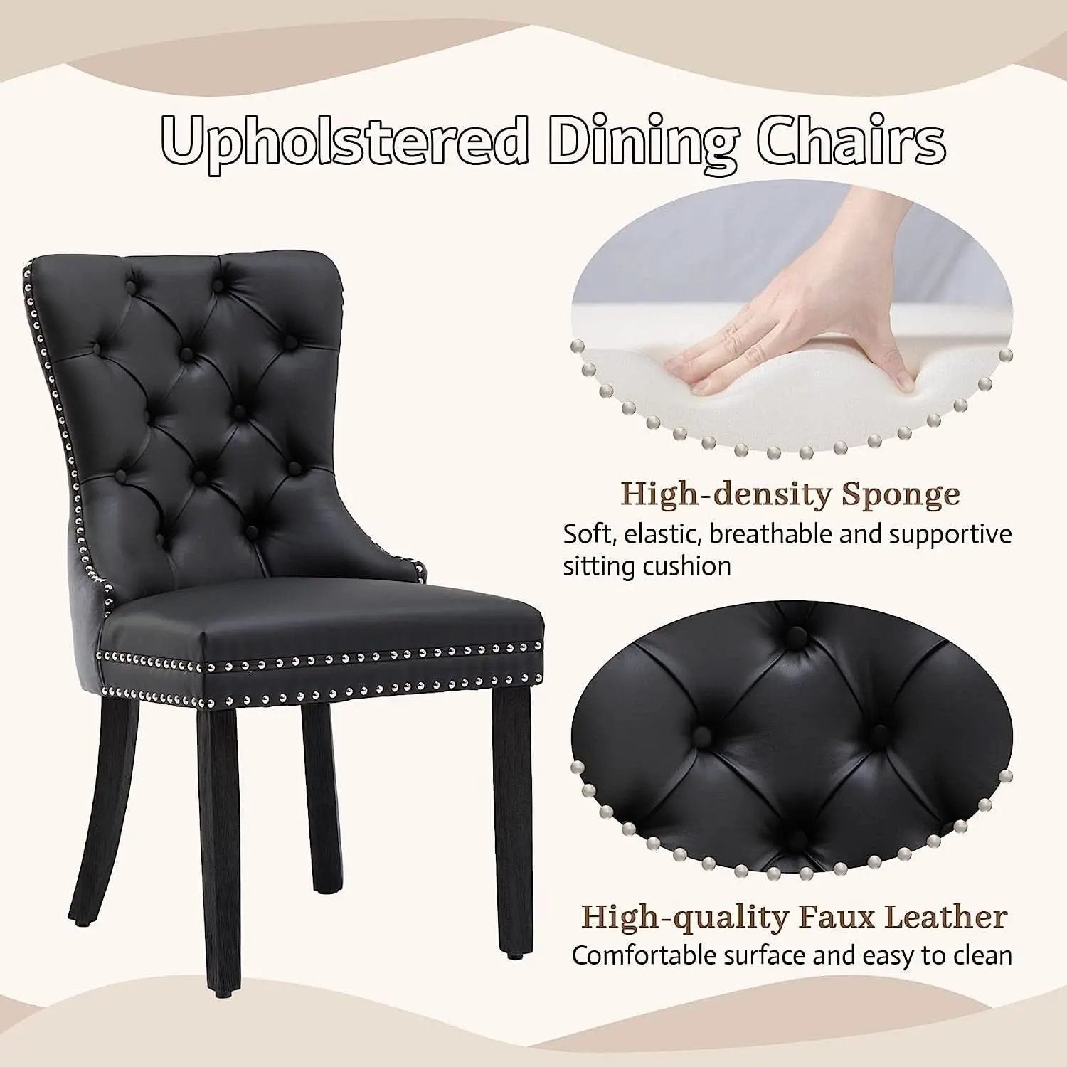 Tufted Velvet Dining Chairs Set of 4 With Acrylic Legs from PriceLows™