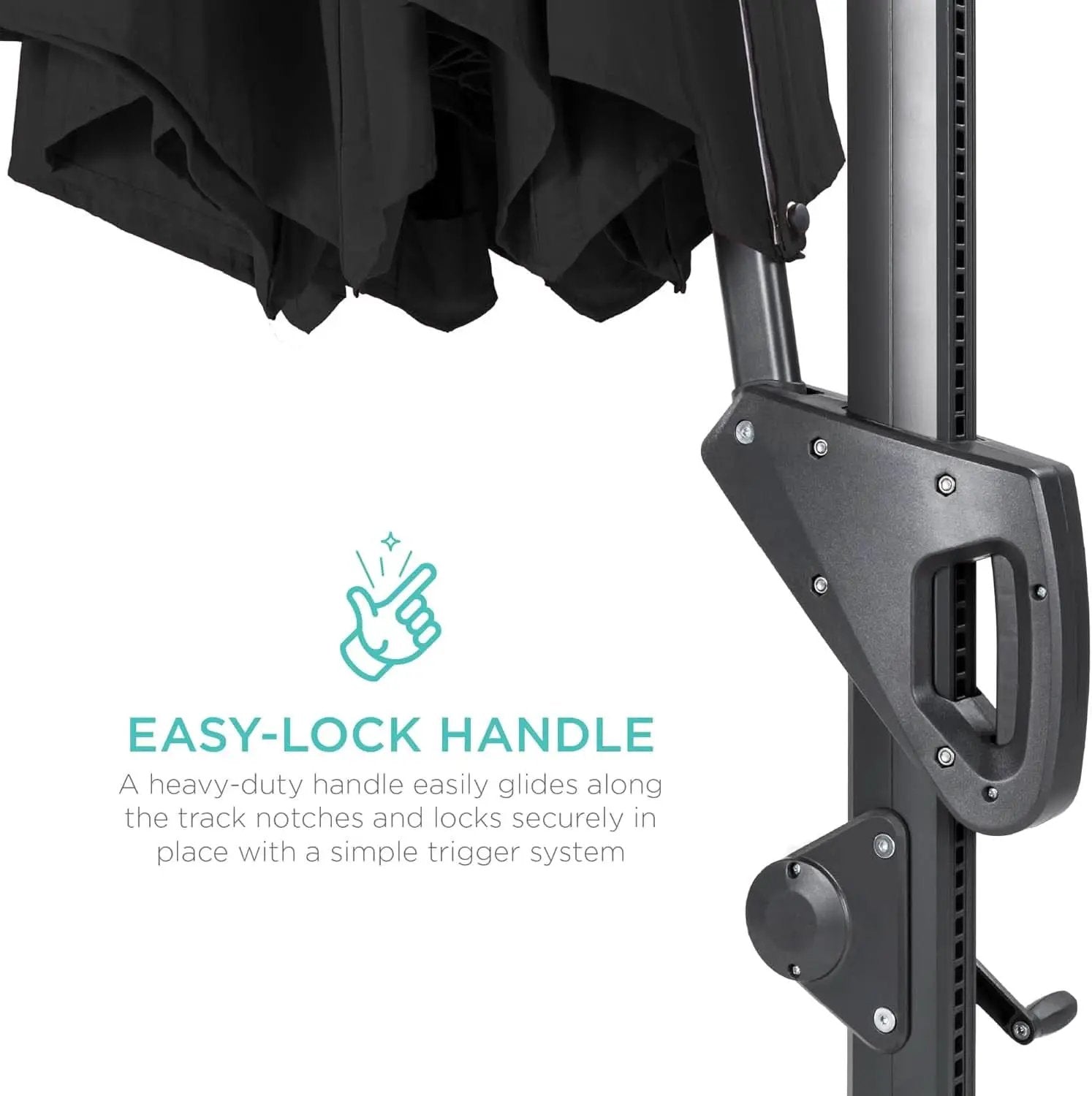 10 Ft Solar LED Cantilever Patio Umbrella With 360 Degree Rotation And Easy Tilt Offset Hanging Design Cross Base from PriceLows™