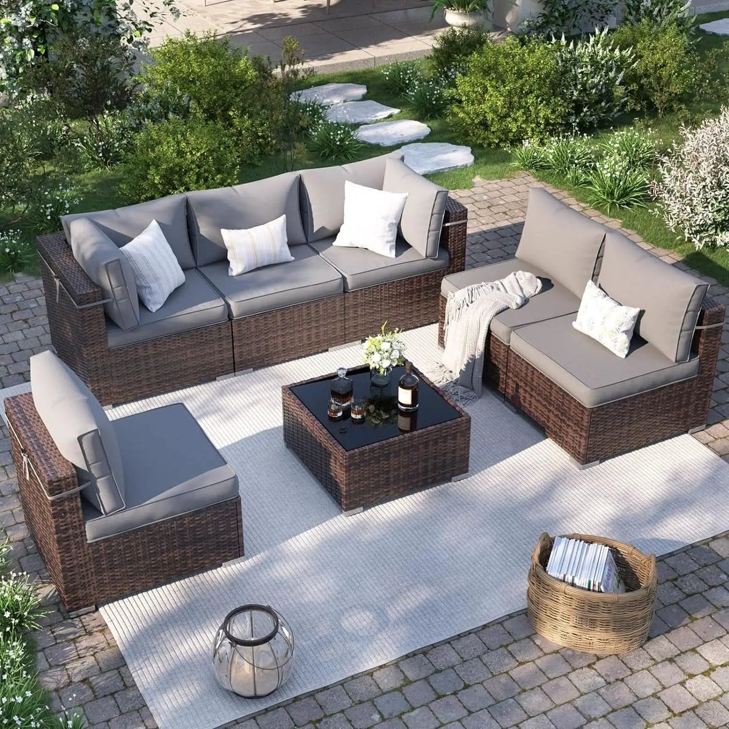 7 Piece Outdoor Sectional Patio Set With Waterproof Cover from PriceLows™