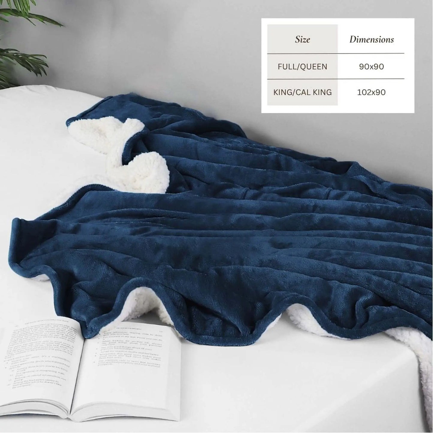 Velvet Plush Sherpa Bed Blanket - Sherpa Fleece Collection from PriceLows™