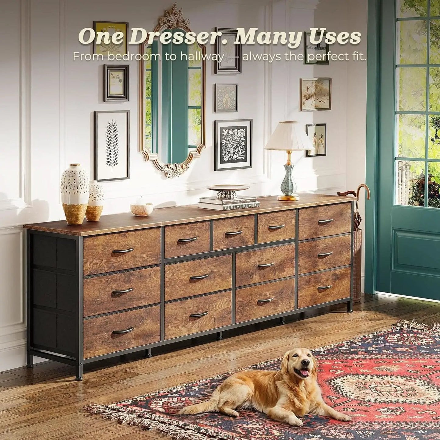 70 Inch Dresser TV Entertainment Center With Drawers from PriceLows™