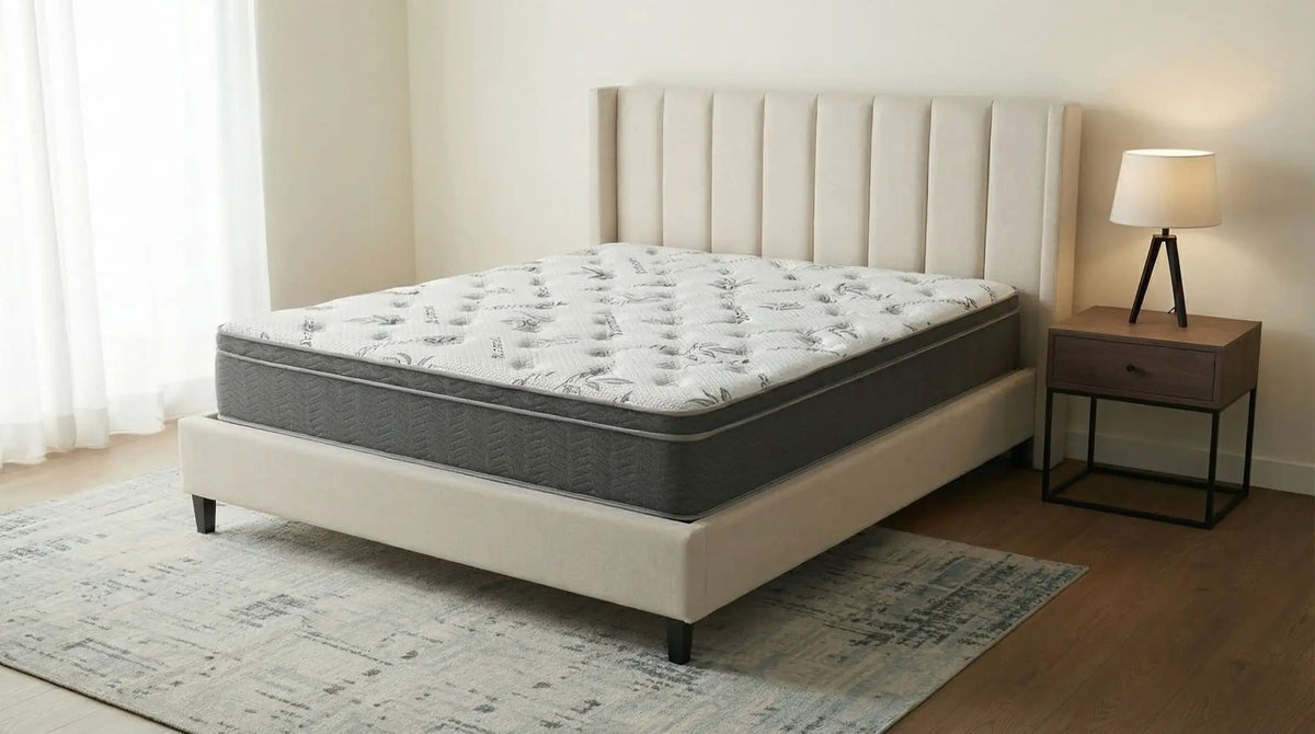 Sommet 13-inch Full Bamboo Euro Top Memory Foam Hybrid Mattress | 53 x 74 x 13 in | Bamboo | Bedroom