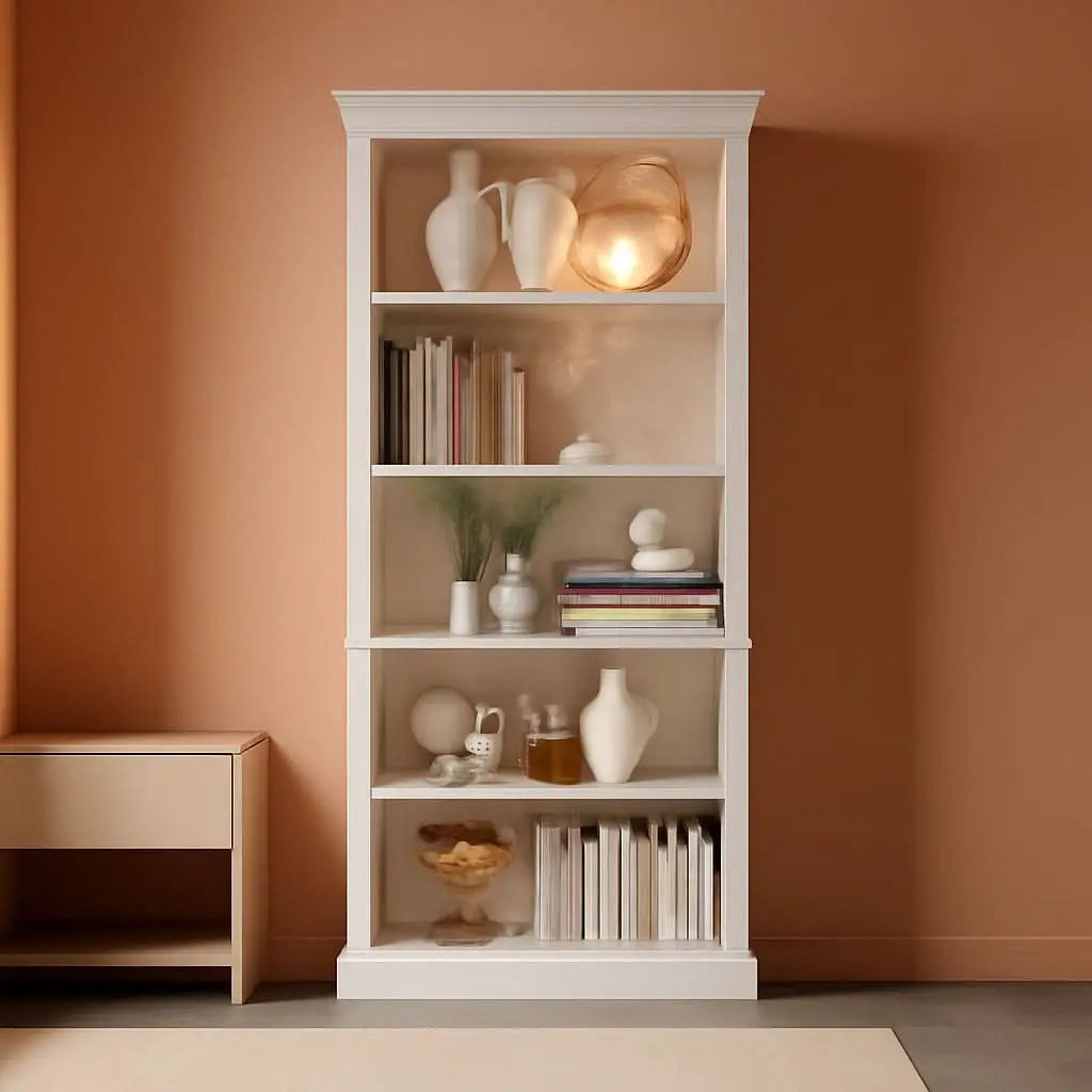 White 72 Inch Tall Bookcase For Living Room Storage from PriceLows™