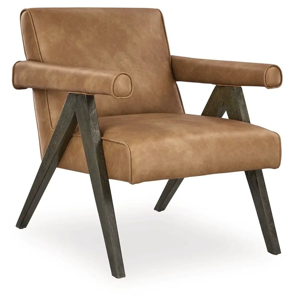 Goda Accent Chair | 2 Pieces | Solid Wood & Faux Leather | Living Room