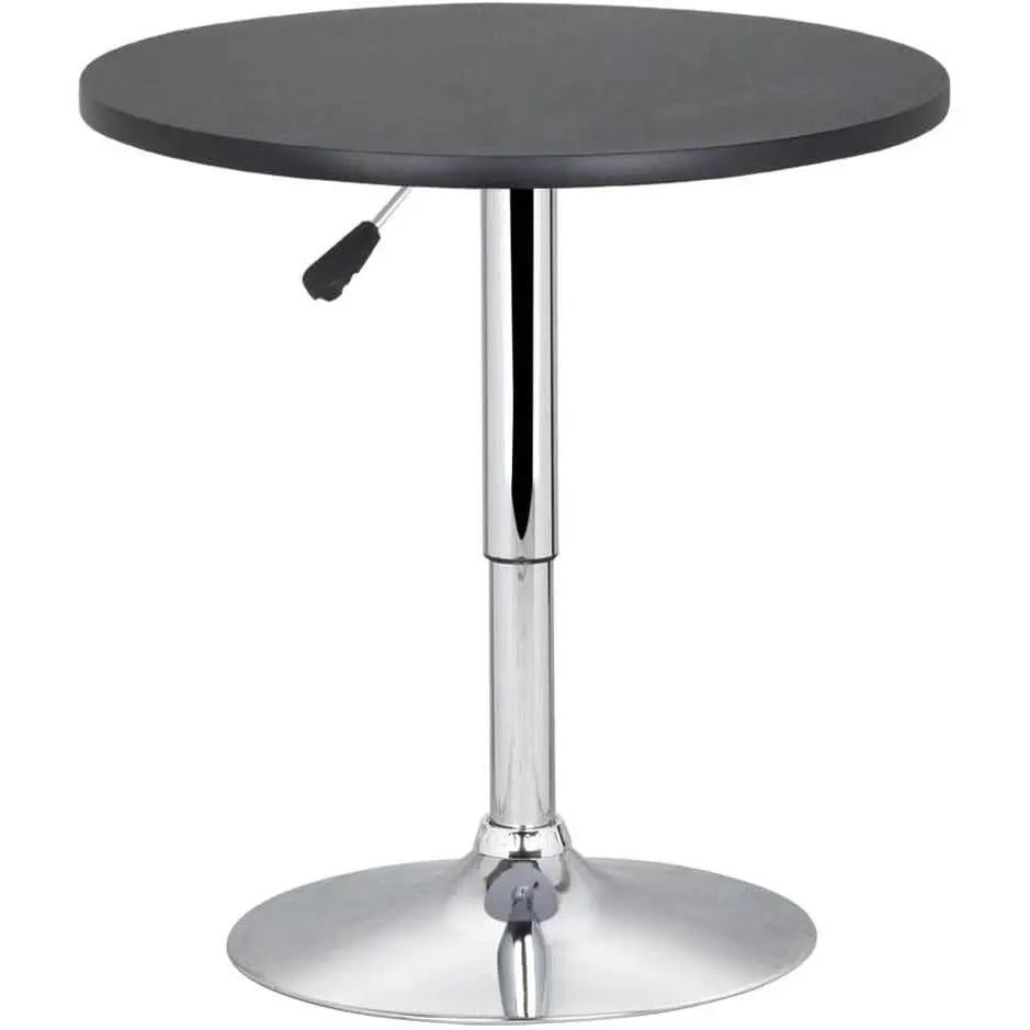 Black Bar Table With 360 Degree Swivel MDF Top Round from PriceLows™