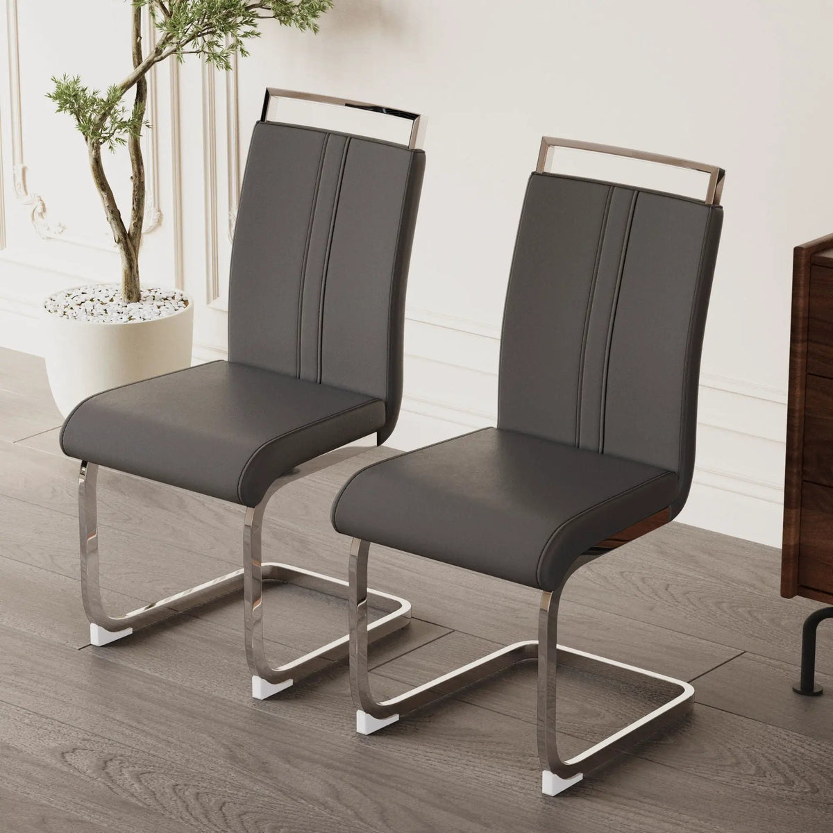 Modern Dining Chairs | Padded Seat | High Back | Accessory Bag Included