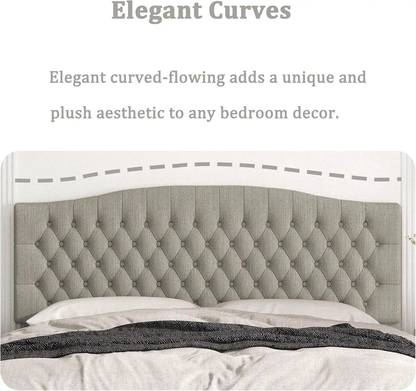 Upholstered King Headboard with Tufted Design and Legs from PriceLows™