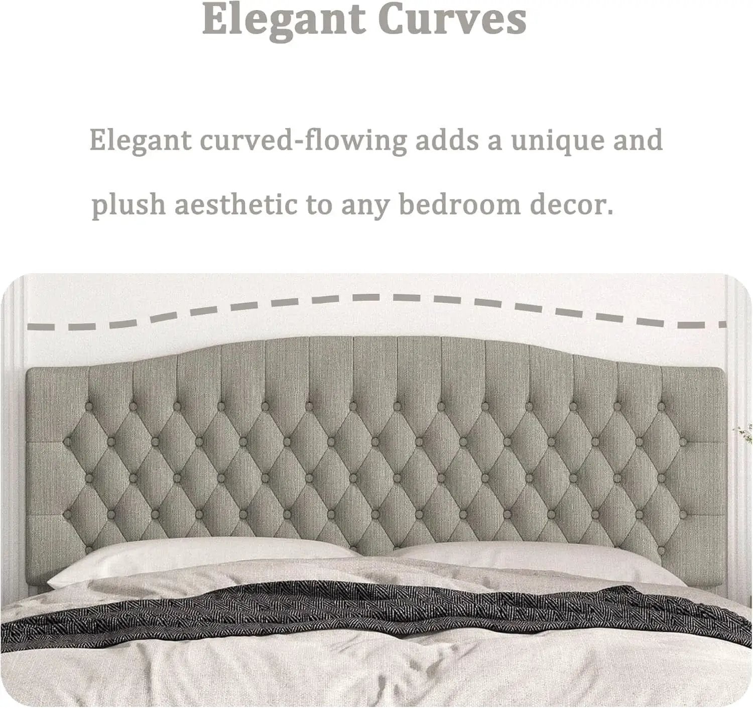 Upholstered King Headboard with Tufted Design and Legs from PriceLows™