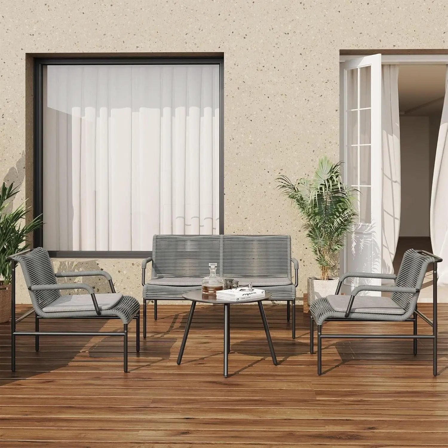 Stylish Four Piece Patio Furniture Set for Outdoor Comfort from PriceLows™