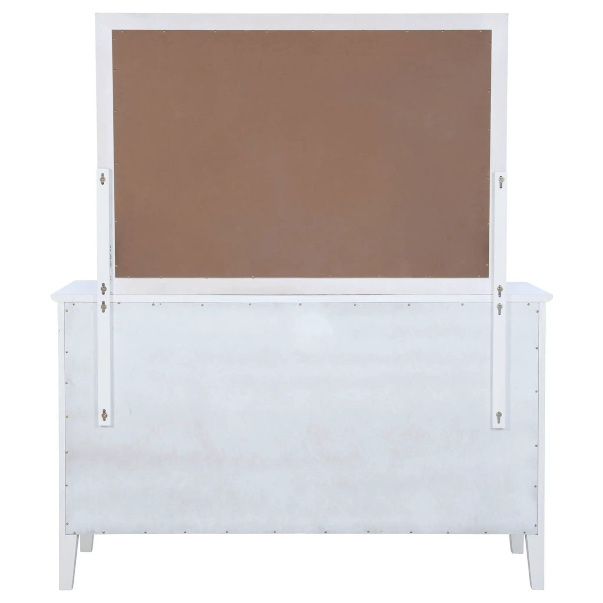 Bexhill 10-drawer Dresser and Mirror | 65 x 21.75 x 75.25 in | Rattan | White