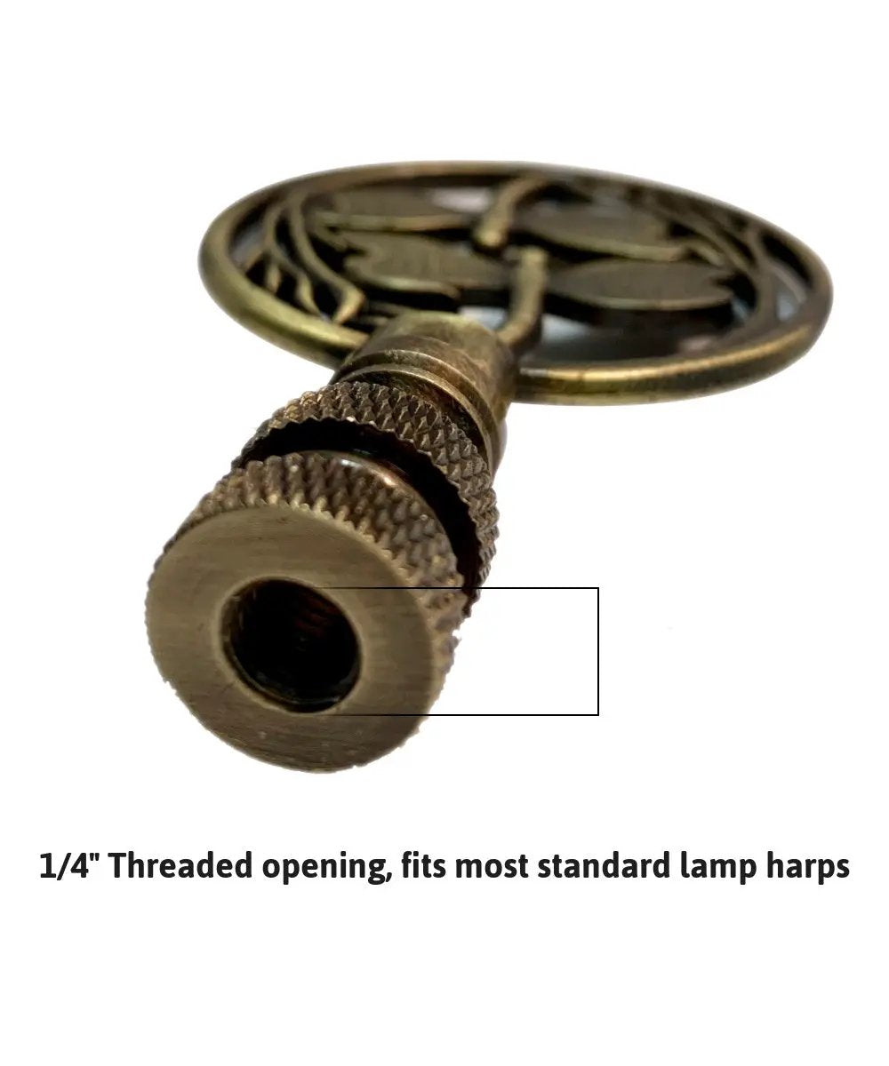 Lamp Finial | Antique Brass Finish | Double Dragonfly Design | 2.8 Inch Height
