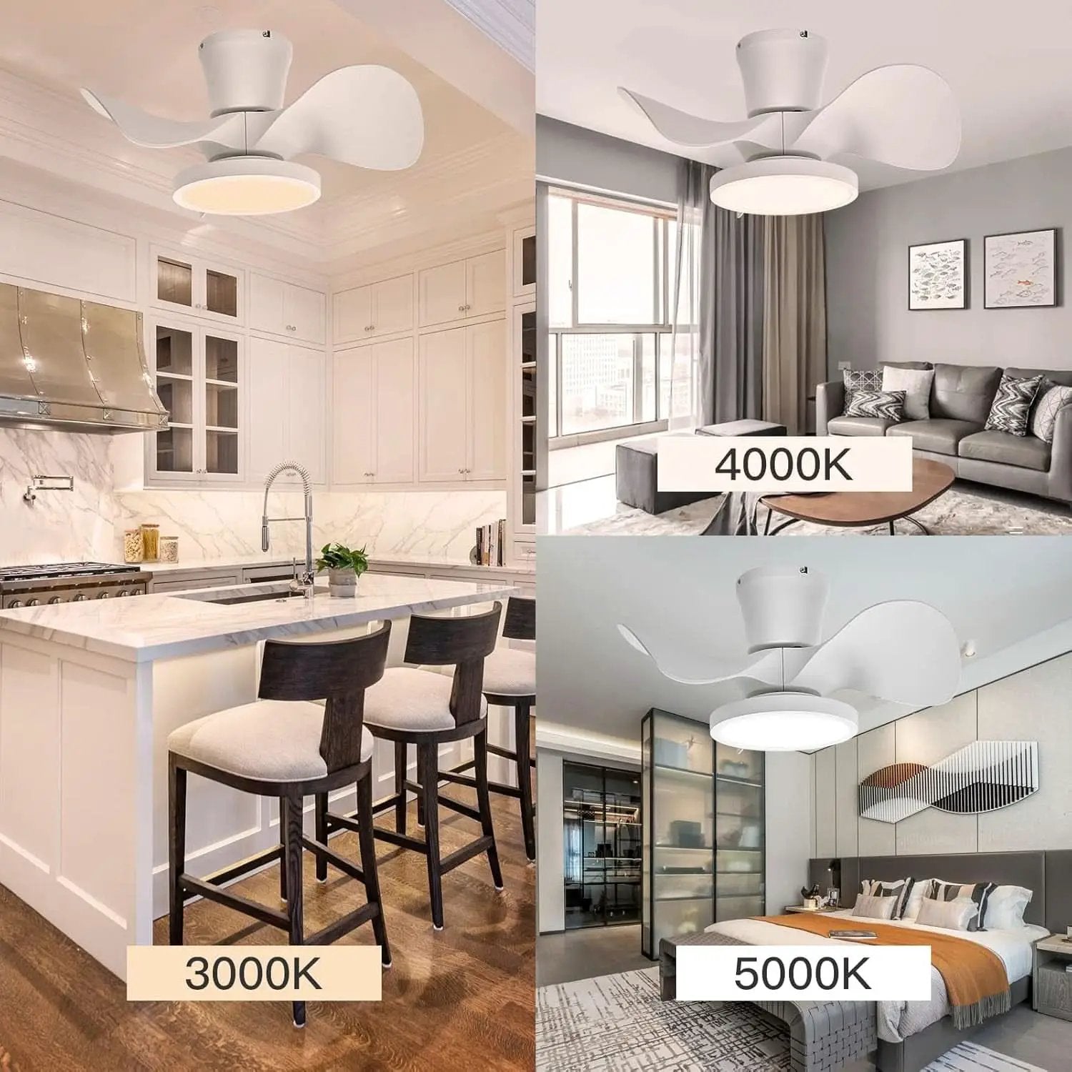 22 Inch Quiet Ceiling Fan With LED Light And Remote Control from PriceLows™