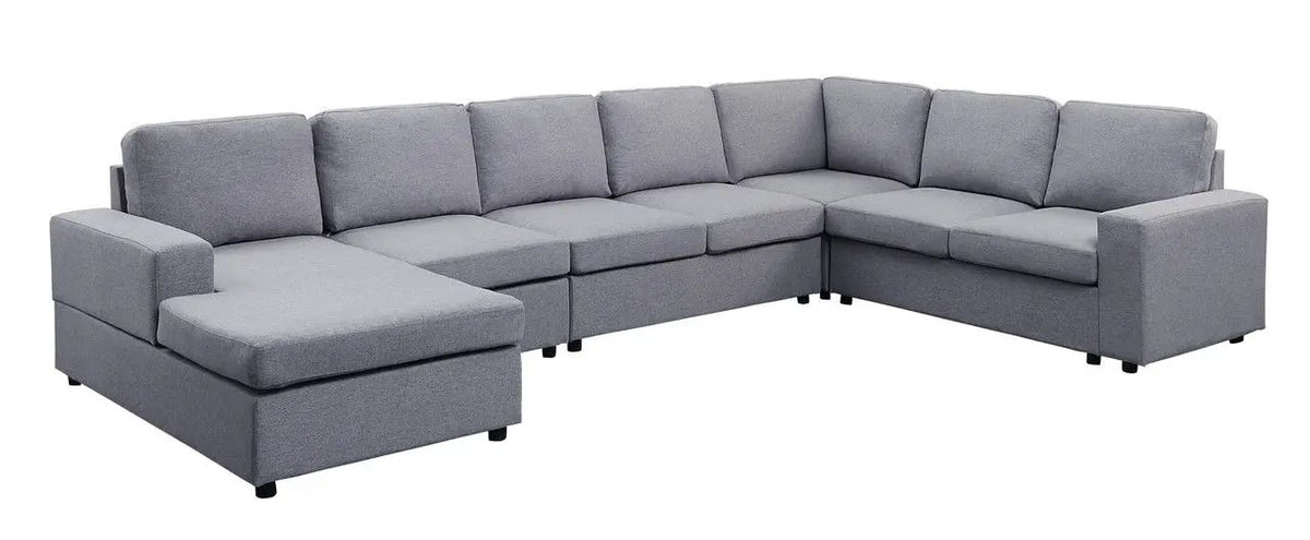 Hayden 7 Seat Reversible Modular Sectional | Sofa With Chaise | Solid Wood Frame | 146.5 Inch Width