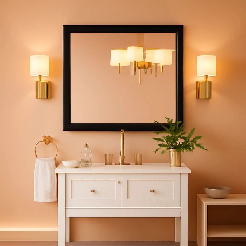 Amorho Black Bathroom Mirror 40 By 30 Inch Wall Mount from PriceLows™
