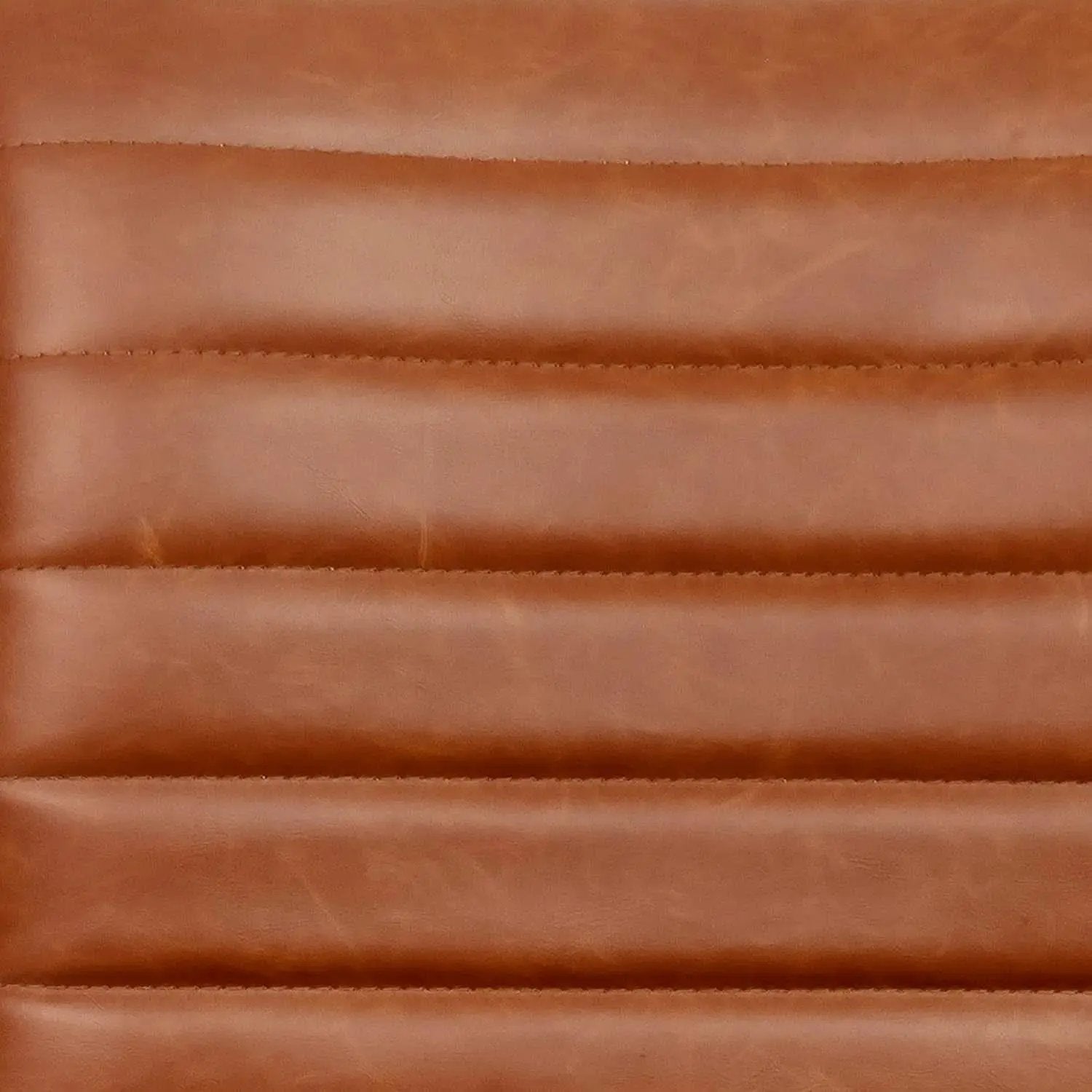 Low-Back Ribbed Upholstered Vinyl Swivel Desk Chair, Brown, Adjustable Height from PriceLows™