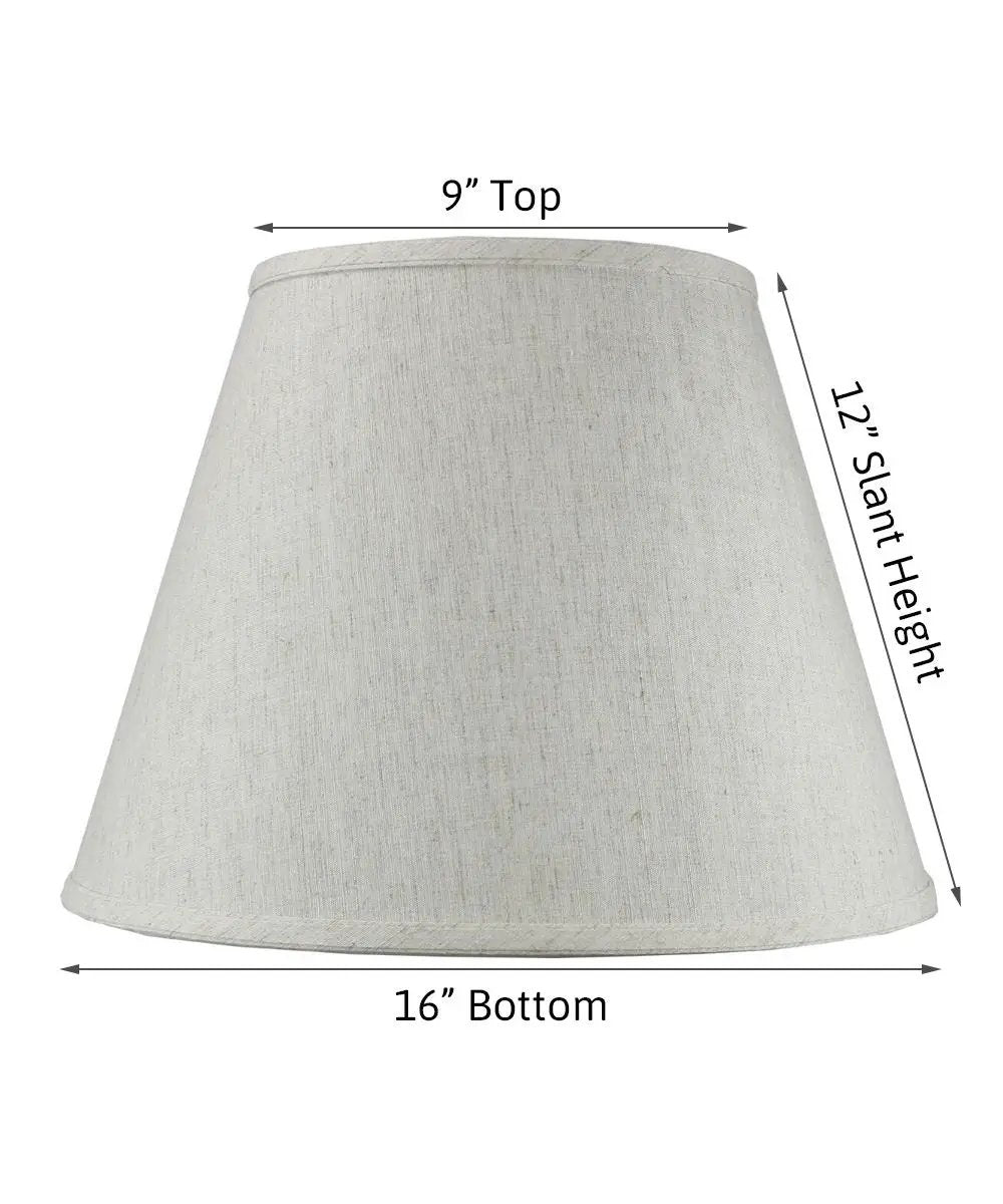 Clip On Lamp Shade | Textured Oatmeal | 9X16X12 Inches | Empire Hardback